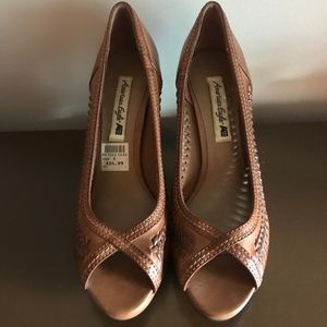 Brown Woven Heels